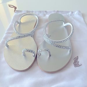 Brand New in the box Beautiful Sparkly Luxury Sandals Handmade in Greece